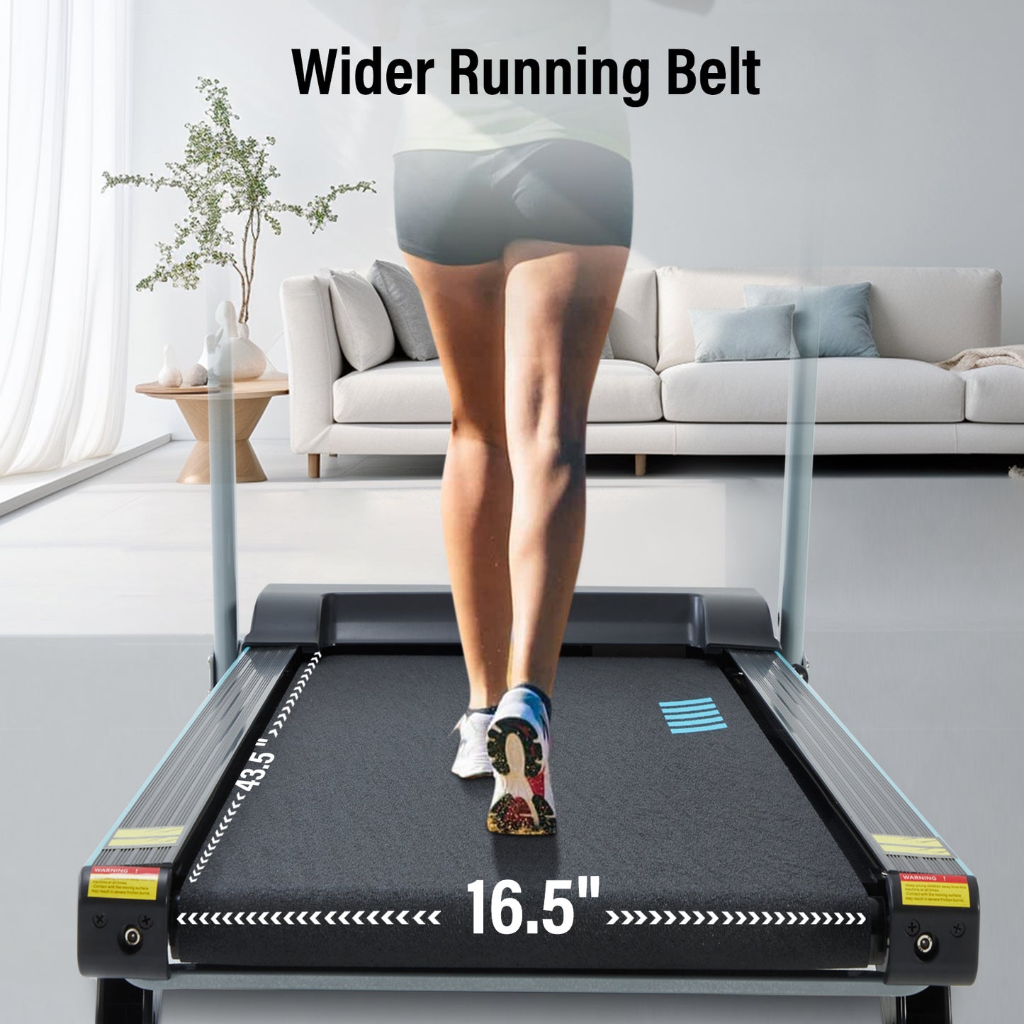 Folding Treadmill with App Bluetooth & 3 Level Incline