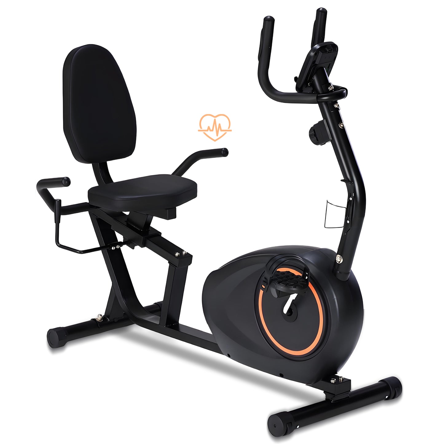 Recumbent Exercise Bike with Quiet 16 Levels Magnetic Resistance, 400LBS Weight Capacity