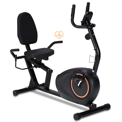 Recumbent Exercise Bike with Quiet 16 Levels Magnetic Resistance, 400LBS Weight Capacity