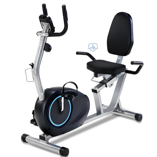 Recumbent Exercise Bike - Quick Adjust Seat, 400LB Weight Capacity, Backlit LCD Monitor