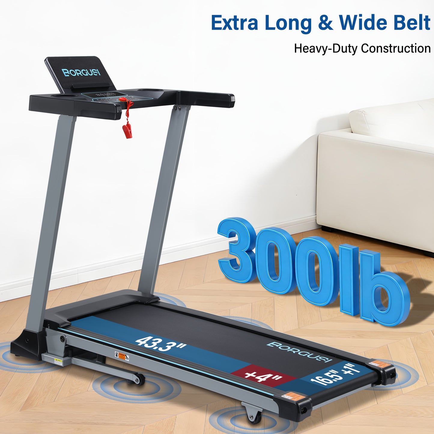 47.3" Smart Treadmill with Auto Incline