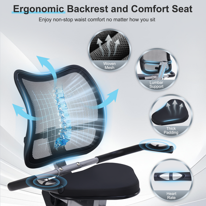 Recumbent Bikes with Comfortable Seat, Pulse Sensor, 16-level Resistance, LCD Monitor
