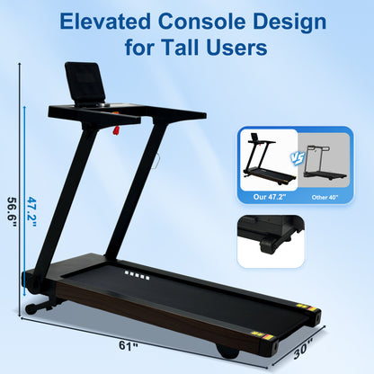 Treadmill with Auto Incline, BORGUSI Heavy Duty Treadmill for Home, Wide Belt