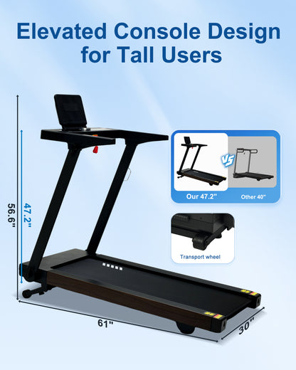 Treadmill with Auto Incline, BORGUSI Heavy Duty Treadmill for Home, Wide Belt