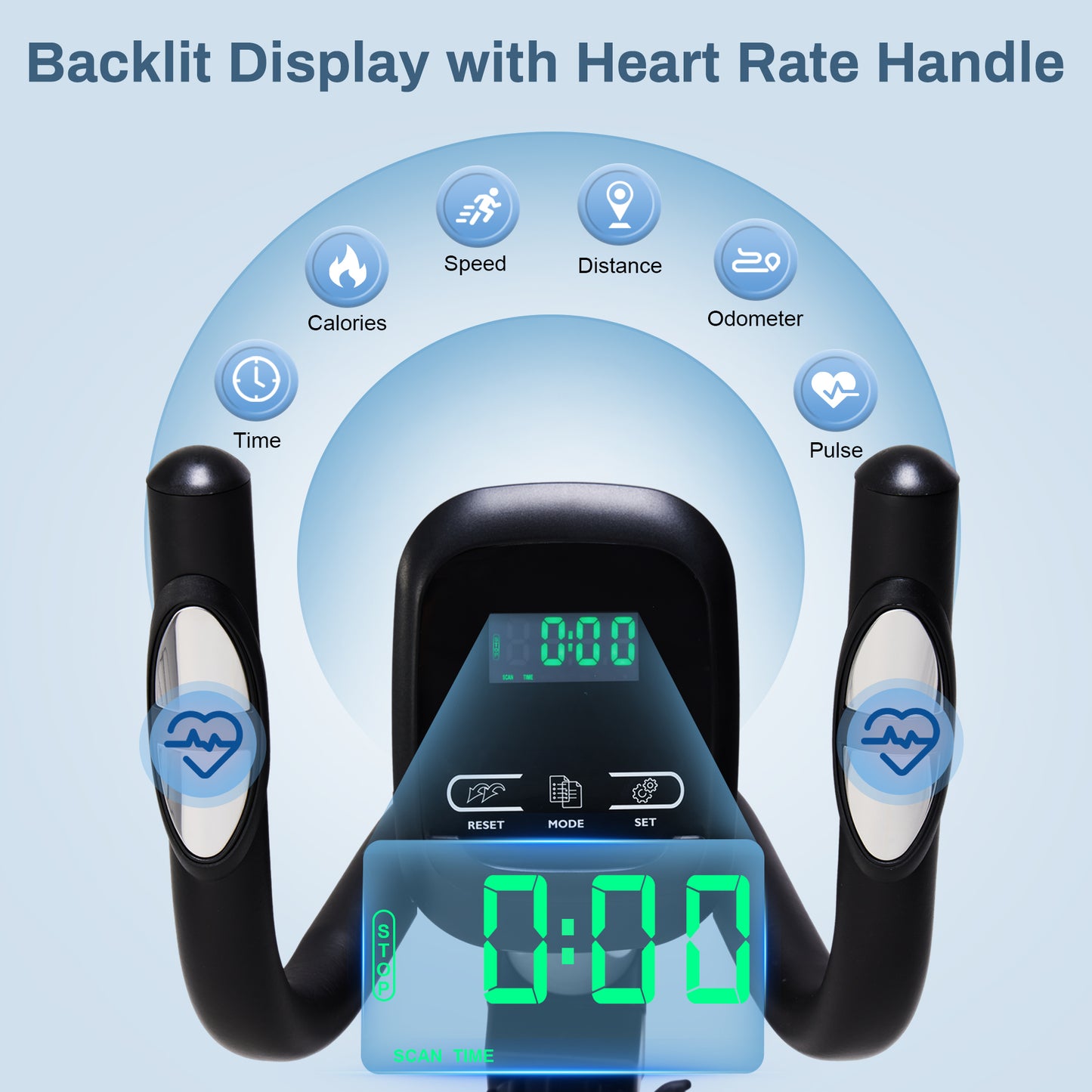 Recumbent Exercise Bike - Quick Adjust Seat, 400LB Weight Capacity, Backlit LCD Monitor