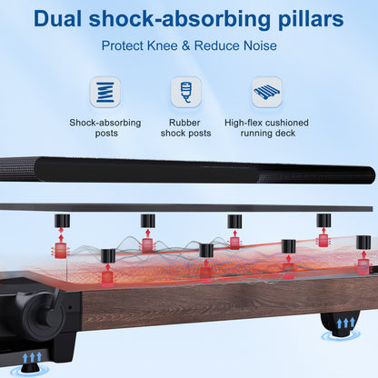 Treadmill with Auto Incline, BORGUSI Heavy Duty Treadmill for Home, Wide Belt